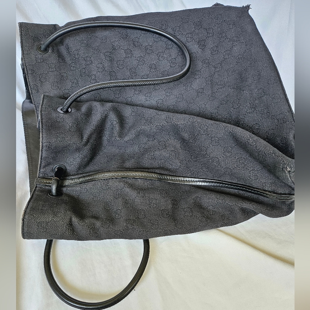 GUCCI tote black denim interlocking G Vintage - Picture 12 of 15